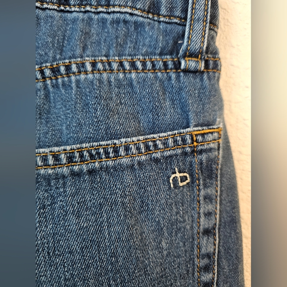Rag & Bone Logan Mid-Rise Wide Leg Jeans Size 31 Tag, 34 Measurments - Picture 5 of 12